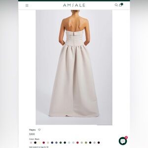 Amsale Black Strapless Dress with Pleated Skirt